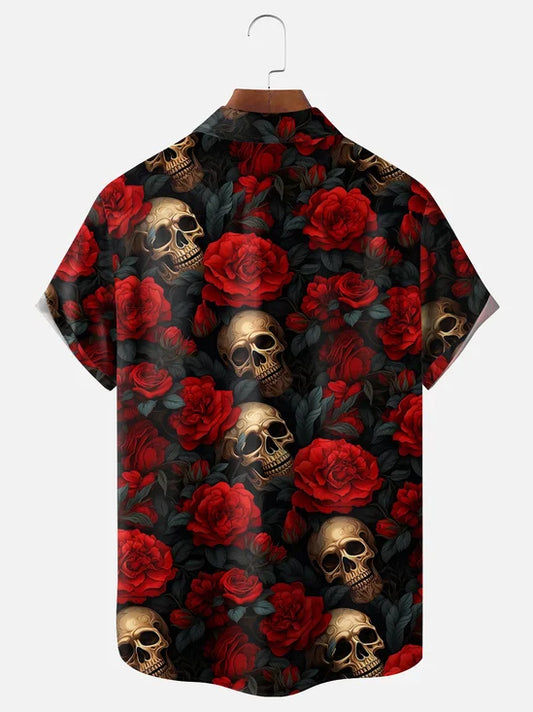 Bowling and Hawaiian Style Shirts (red skull floral)