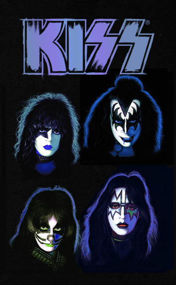 KISS Gradient Faces Graphic Tee